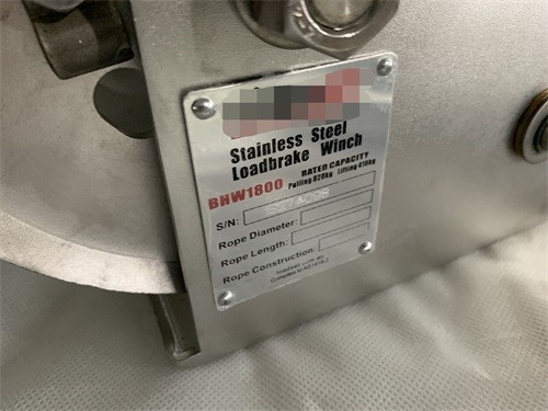 hand winch aluminum tag